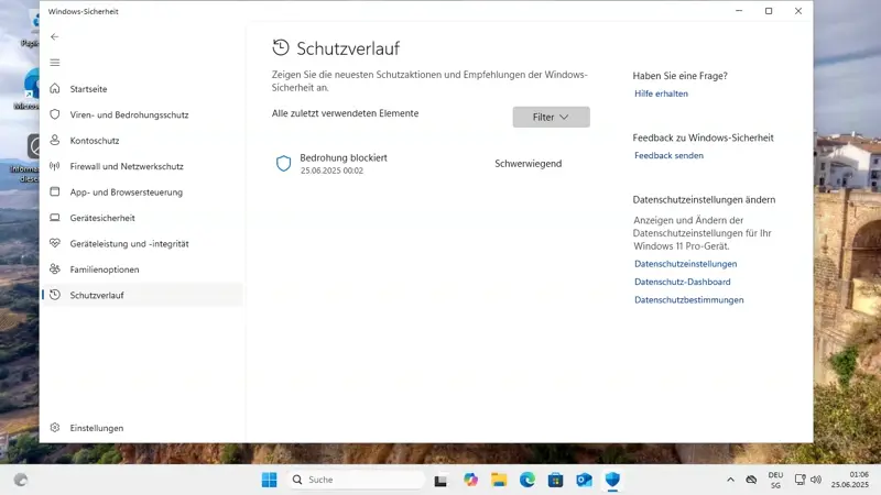 Windows-Sicherheit Auswahl